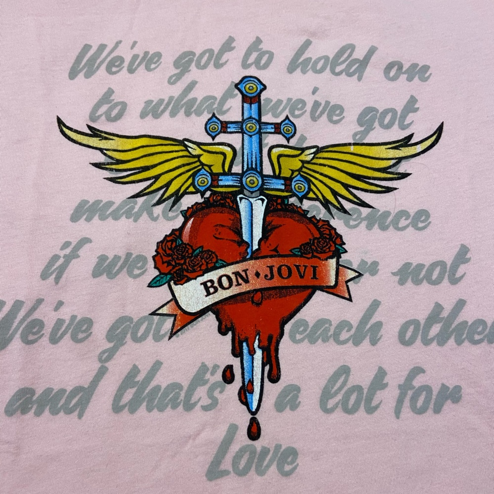 Womens pink Bon Jovi tshirt. New never worn NWOT